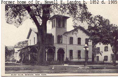 Postcard of Home of Dr. Newell E. Landon, later Elks
Club