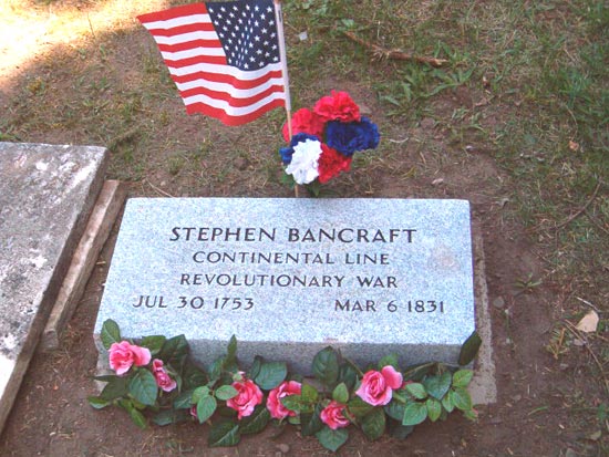 Stephen Bancraft Grave Marker