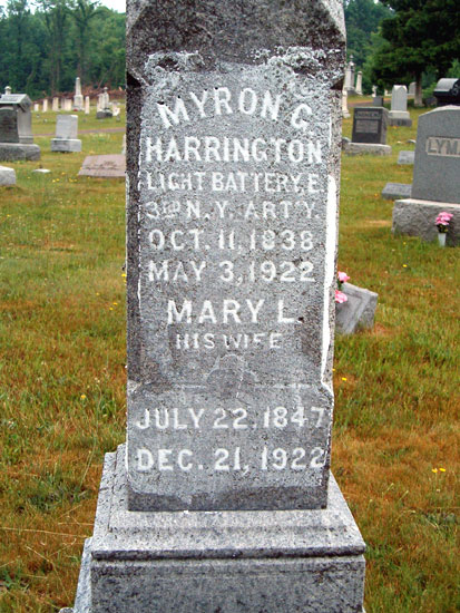 Myron G. Harrington Tombstone